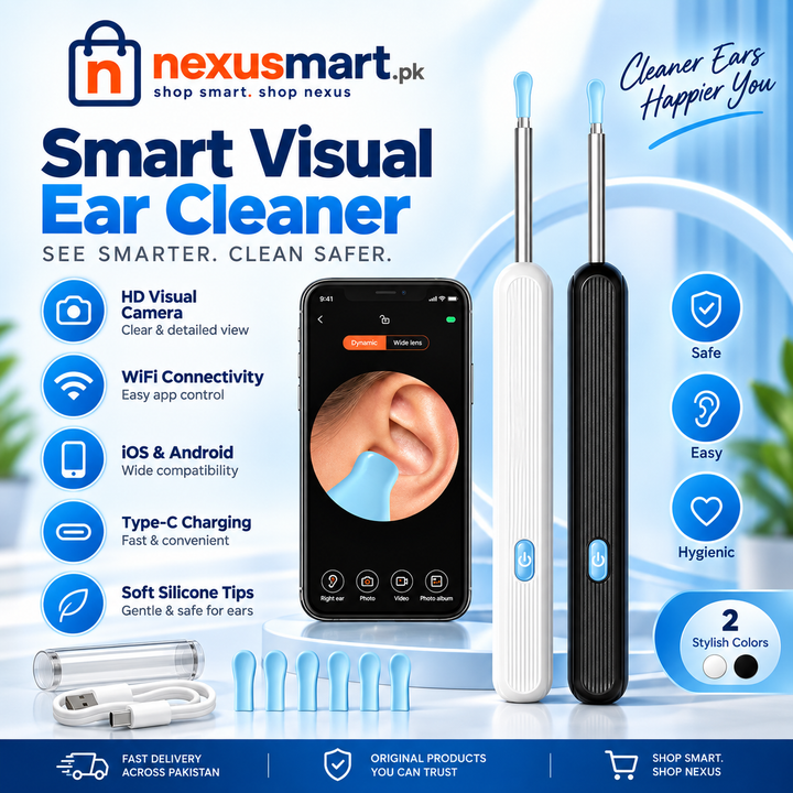 Smart Ear Wax Removal Tool with Camera & LED Light – Wireless Ear Cleaning Kit