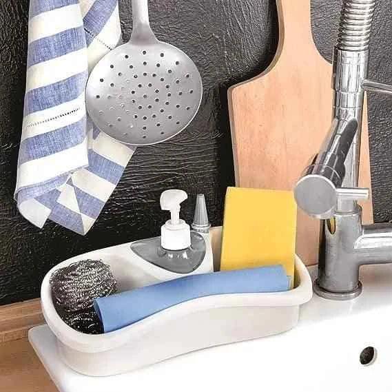 3 in 1 Dish Soap Dispenser with Sponge Holder