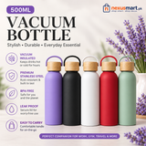500ml Leak-Proof Vacuum Insulated Bottle – Reusable Hot & Cold Drink Bottle