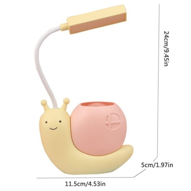 Cute Snail LED Desk Lamp with Pen Holder