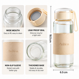 400ml Glass Bottle with Cup – Compact Reusable Drinking Set