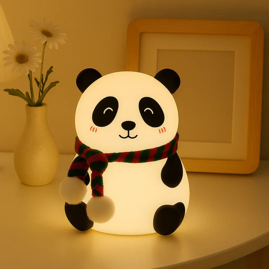 Silicone Panda Night Lamp – Cute Kids Bedside Light