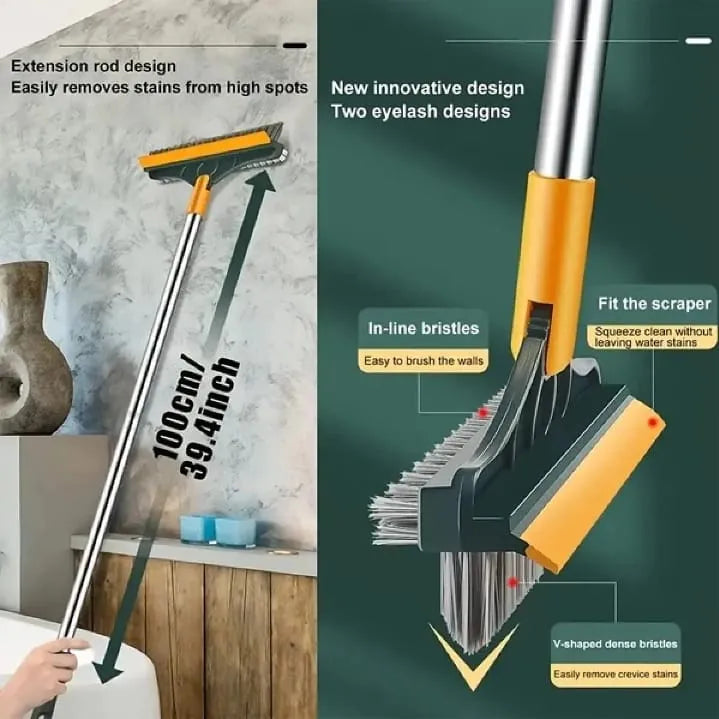 3-in-1 Floor Scrub Brush With Long Telescopic Handle product image - Nexusmart Pakistan