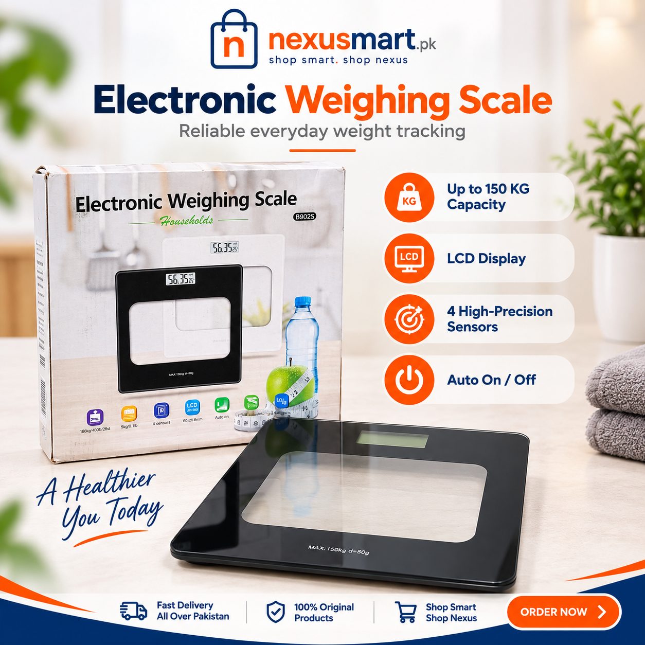 Multipurpose Weight Scale Up to 150 KG – Home & General Use Weighing Scale