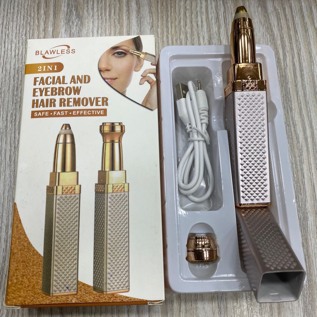 2-in-1 Eyebrow & Facial Hair Remover with Storage Box