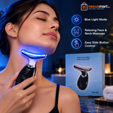 Digital Face & Neck Massager with 3 Light Modes – Side Button Control