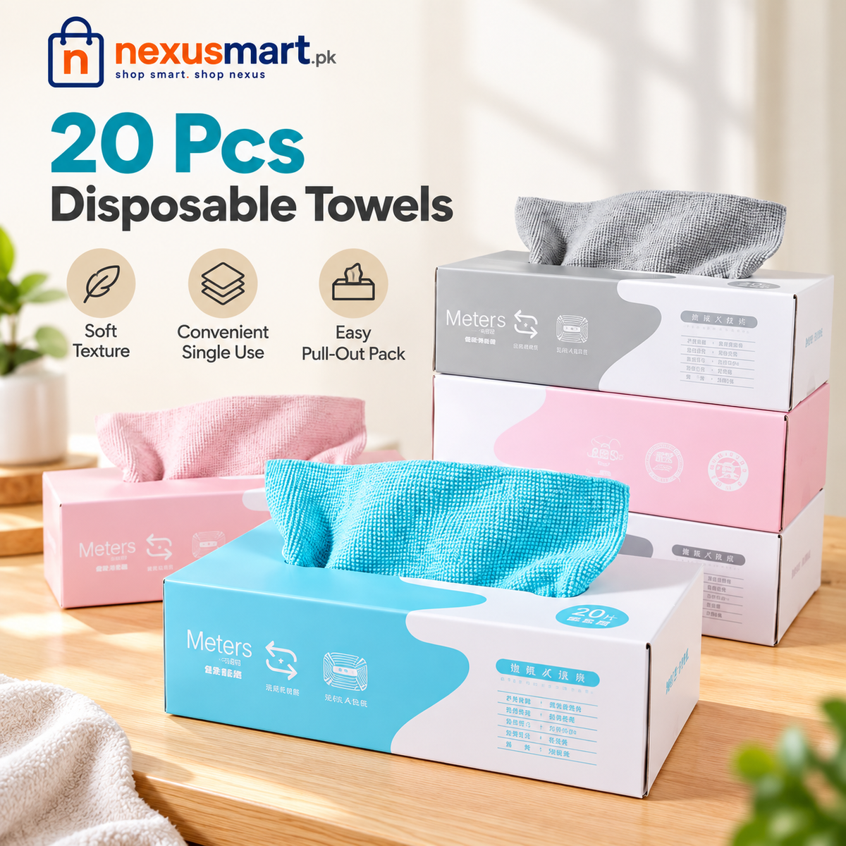 20 Pcs Disposable Towels for Travel & Everyday Use