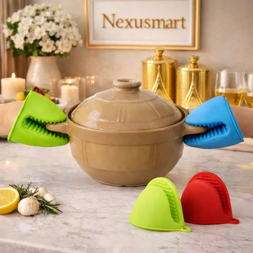 Silicone Heat Resistant Gloves with Non-Stick Clips