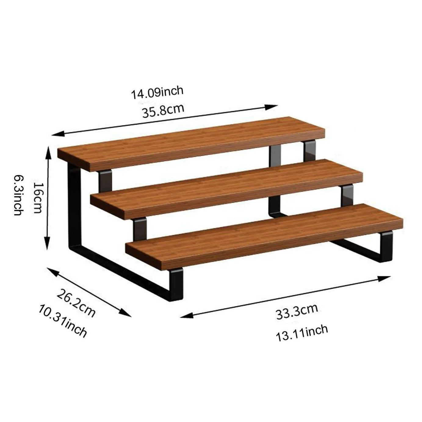 3-Tier Wooden Display & Serving Stand for Kitchen Dining & Home Decor view 7 - Nexusmart Pakistan