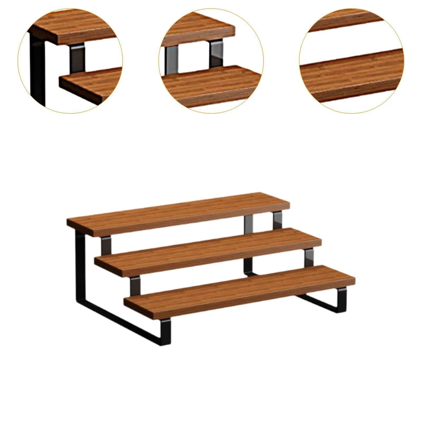 3-Tier Wooden Display & Serving Stand for Kitchen Dining & Home Decor view 4 - Nexusmart Pakistan