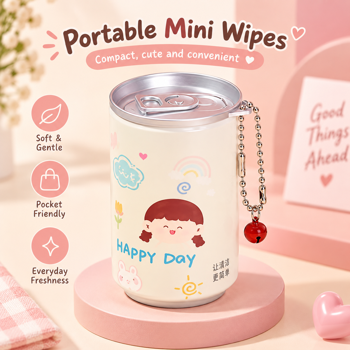 Pack of 30 Mini Portable Wipes with Can Packing – Travel Wipes