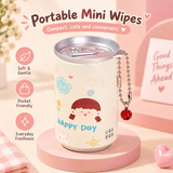 Pack of 30 Mini Portable Wipes with Can Packing – Travel Wipes