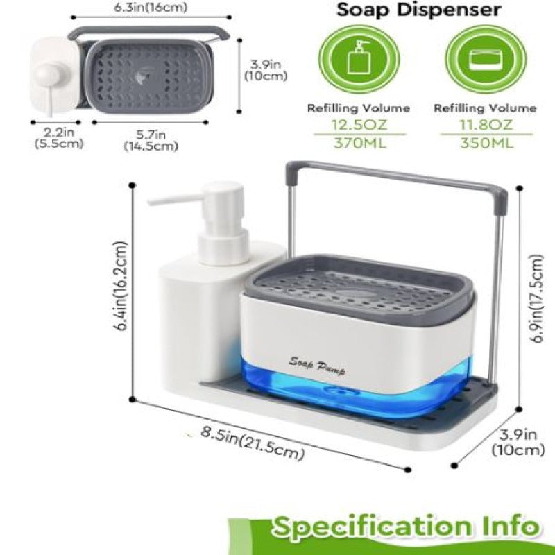 Multi-Functional Kitchen Soap Dispenser with Sponge Holder view 7 - Nexusmart Pakistan