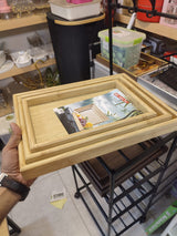 Premium Wooden Serving Tray Set (3 Pcs) | Decorative & Multipurpose Serving Trays