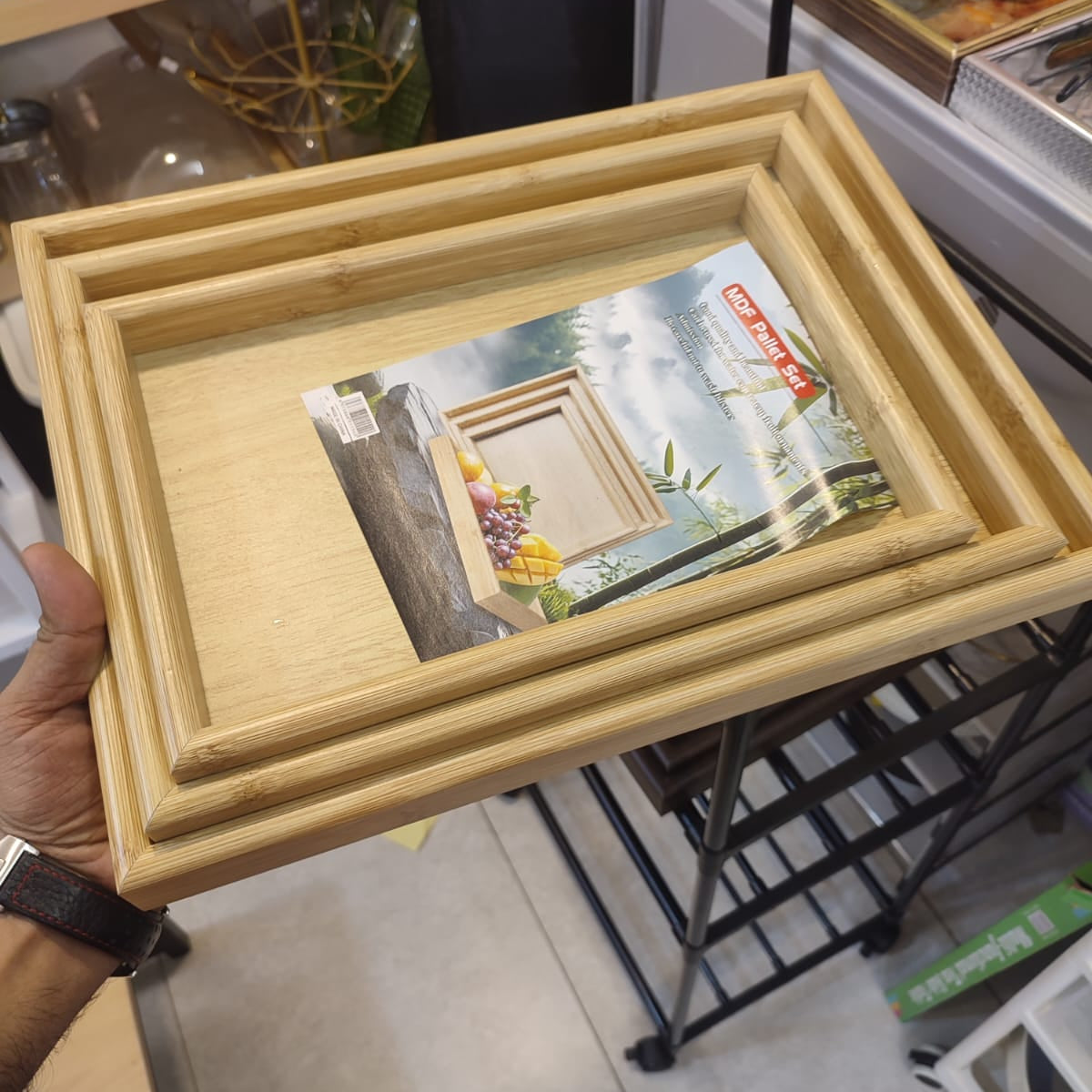 Premium Wooden Serving Tray Set (3 Pcs) | Decorative & Multipurpose Serving Trays