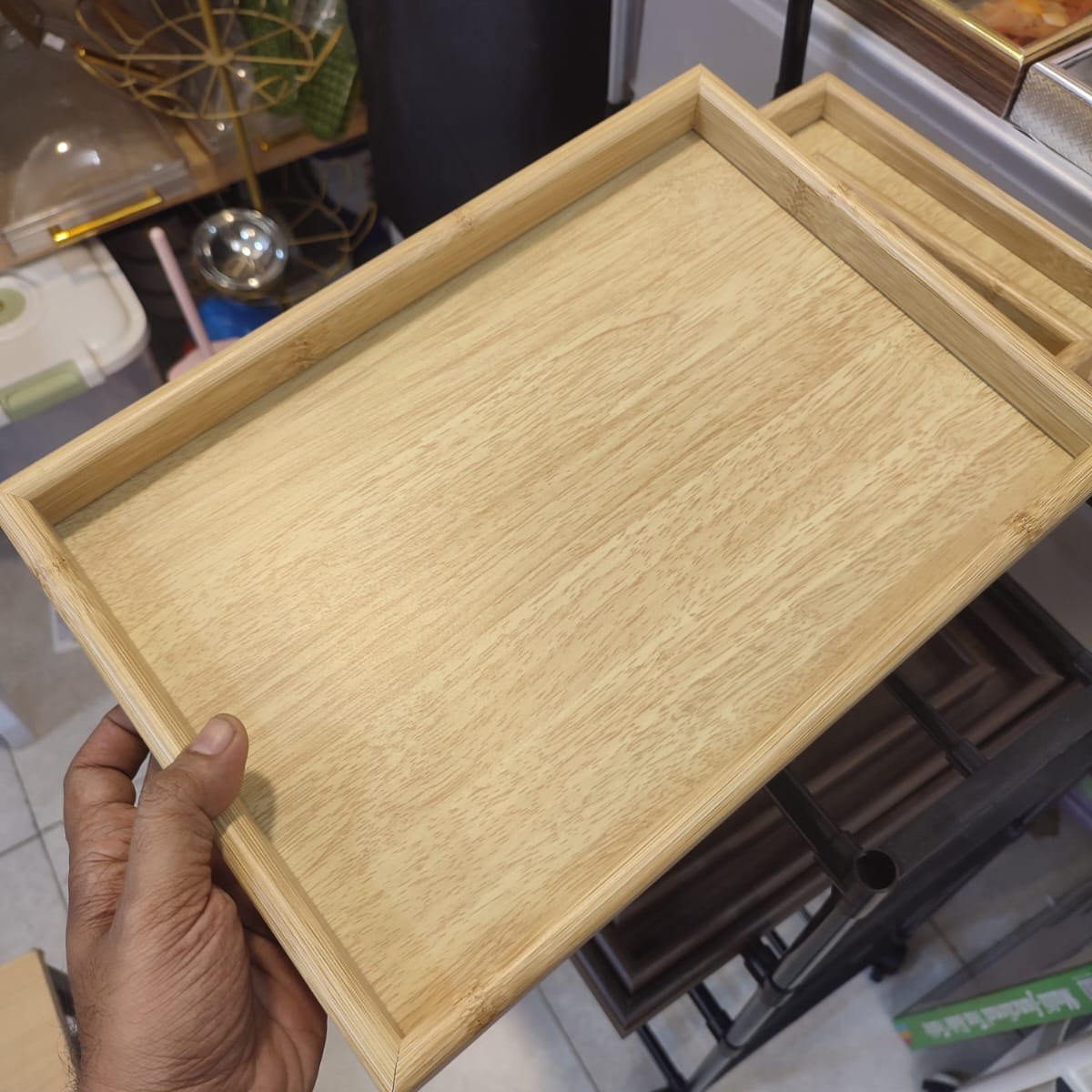 Premium Wooden Serving Tray Set (3 Pcs) | Decorative & Multipurpose Serving Trays