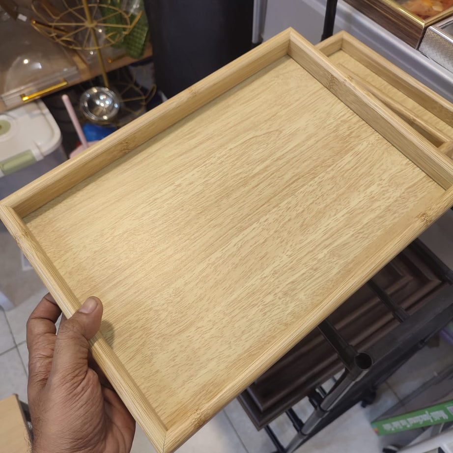 Premium Wooden Serving Tray Set (3 Pcs) | Decorative & Multipurpose Serving Trays