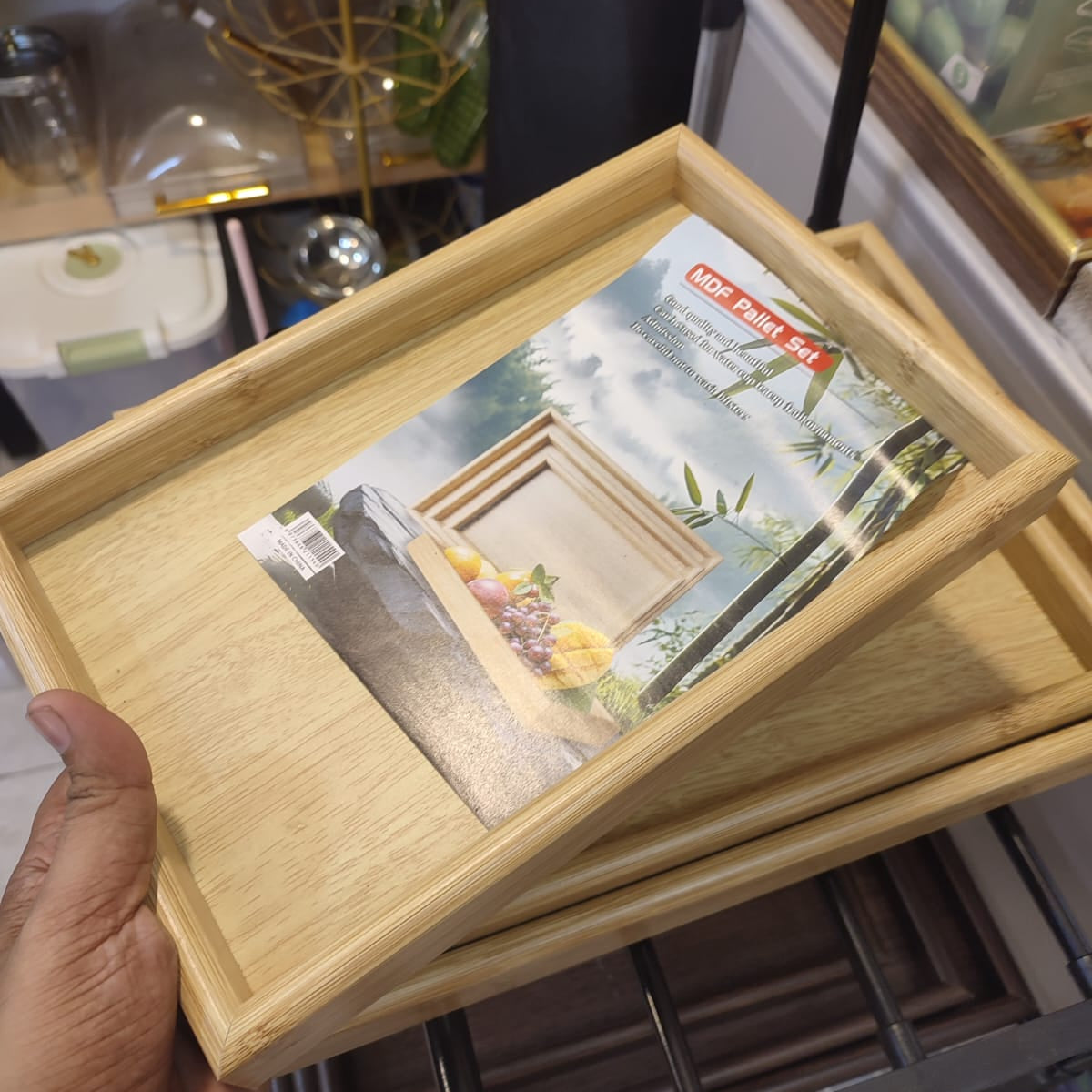 Premium Wooden Serving Tray Set (3 Pcs) | Decorative & Multipurpose Serving Trays
