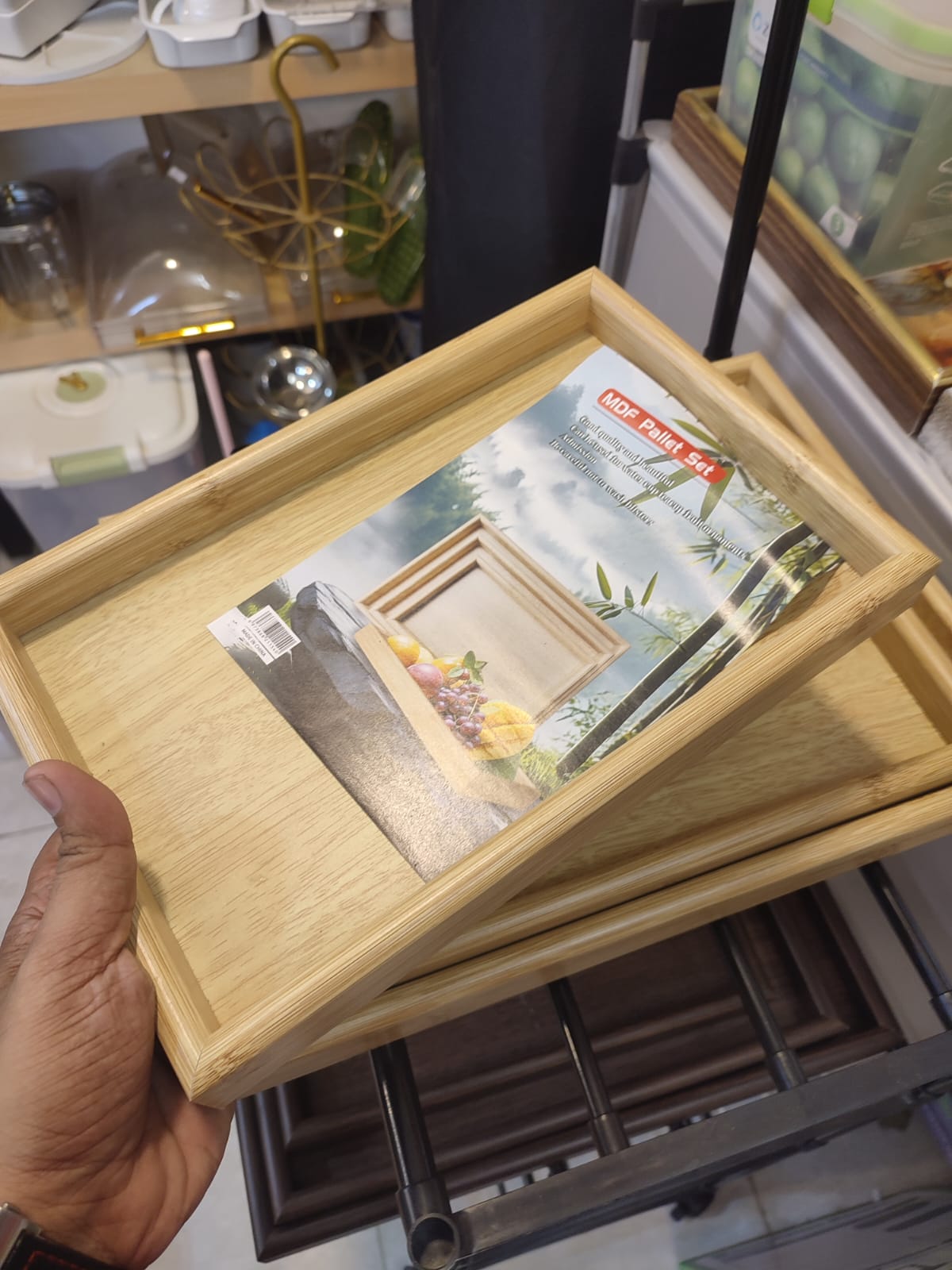 Premium Wooden Serving Tray Set (3 Pcs) | Decorative & Multipurpose Serving Trays