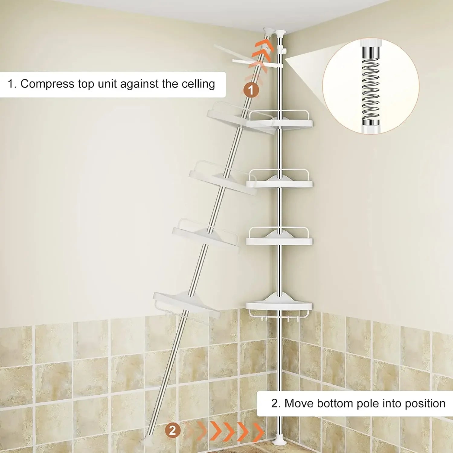 4 Tier Bathroom Storage Rack - Space-Saving Organizer