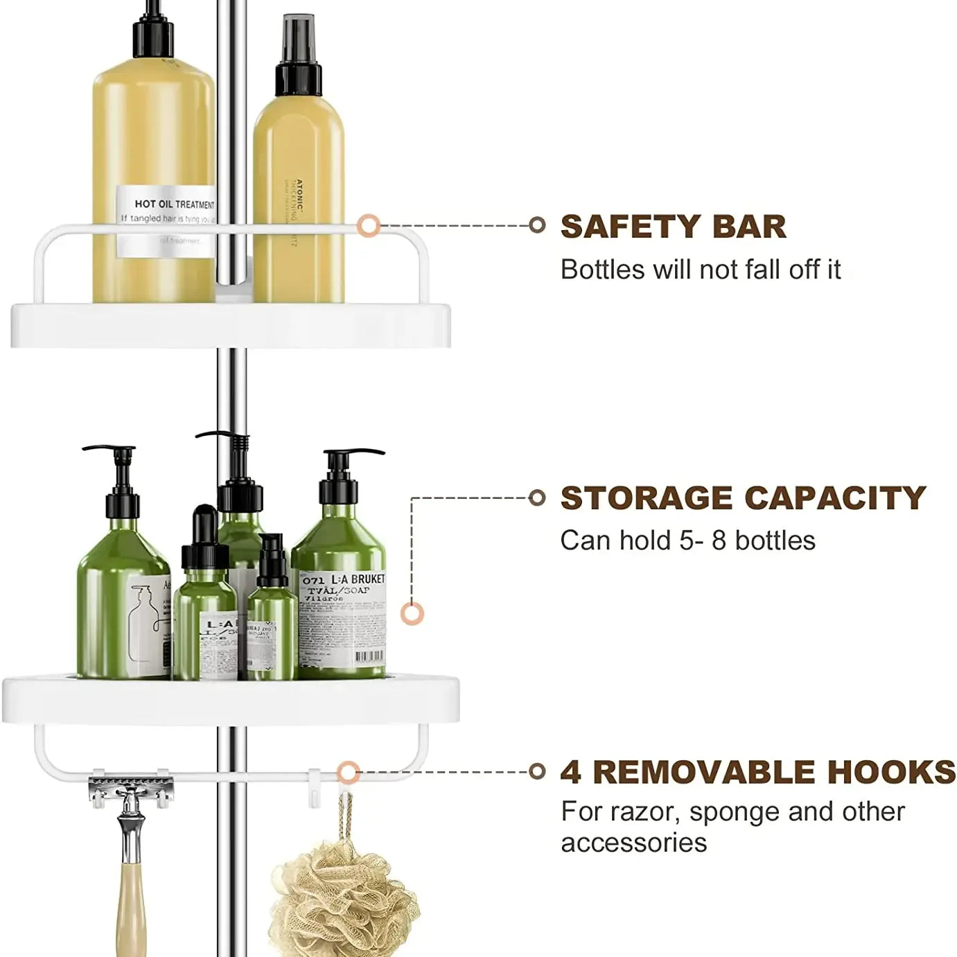 4 Tier Bathroom Storage Rack - Space-Saving Organizer