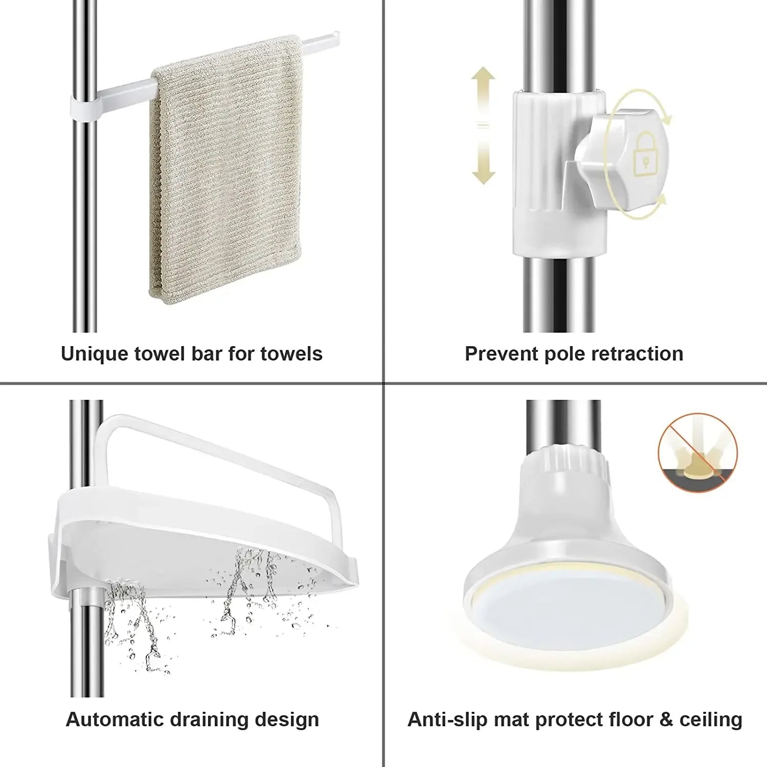 4 Tier Bathroom Storage Rack - Space-Saving Organizer