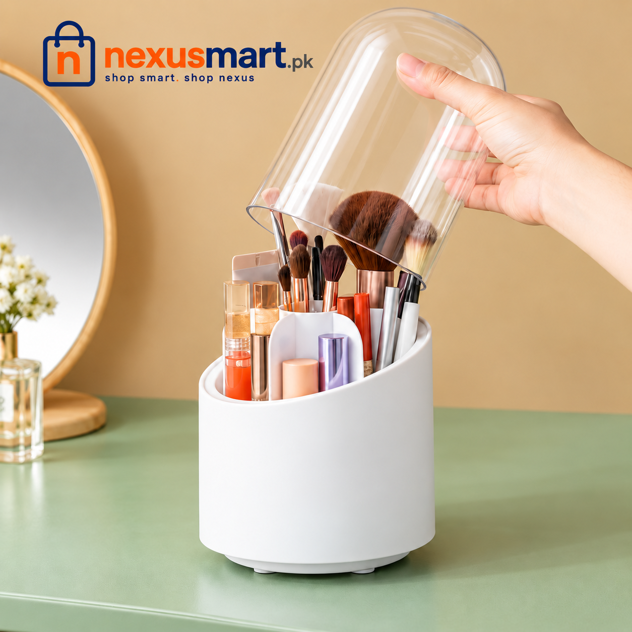 Covered Rotating Brush Holder