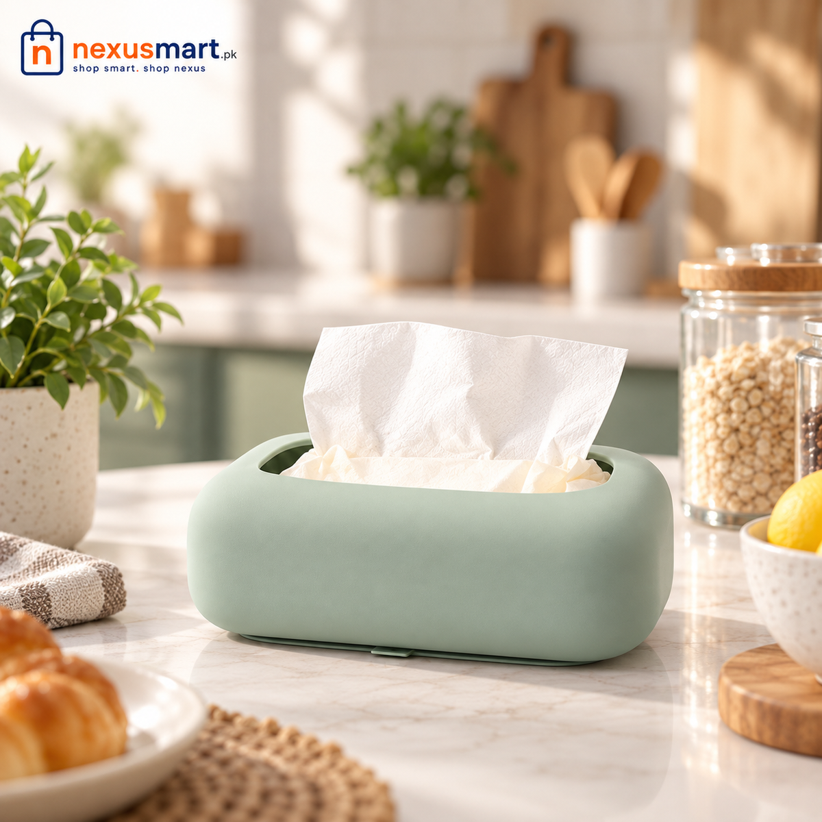 Silicone Suction Tissue Box Holder – Wall-Mounted Tissue Organizer