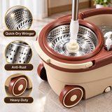 360° Spin Mop with Wheels – Floor Cleaning Mop System