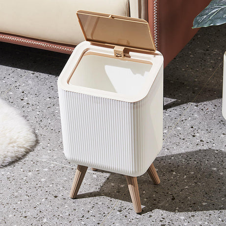 Multipurpose Push Top Square Trash Bin With Lid