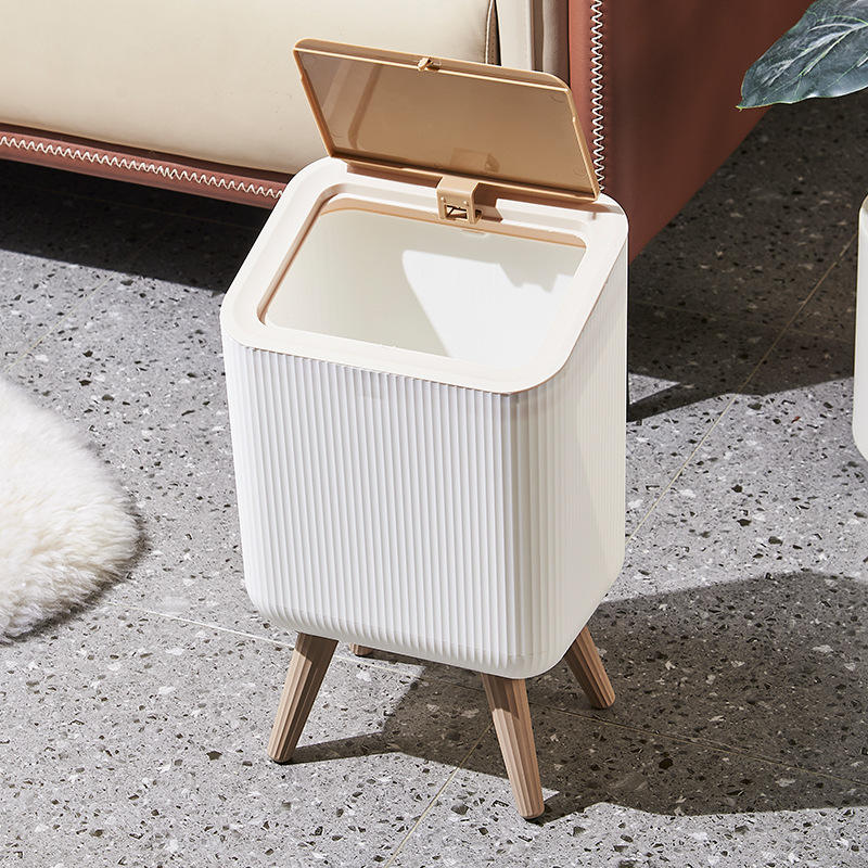 Multipurpose Push Top Square Trash Bin With Lid