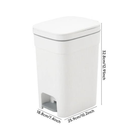Pedal Rubbish Bin with Soft Close Lid and Press-Top Opening