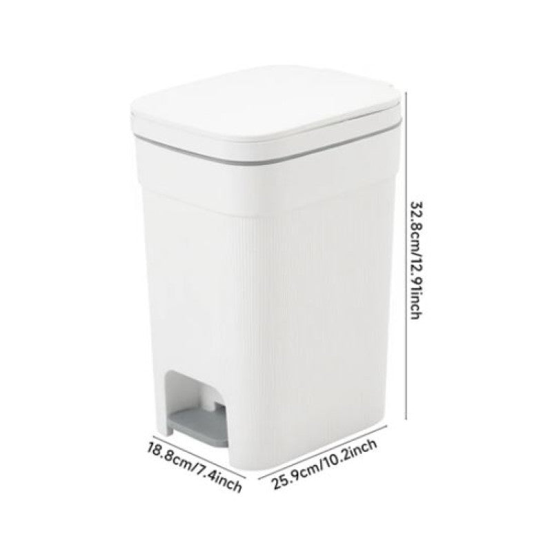 Pedal Rubbish Bin with Soft Close Lid and Press-Top Opening