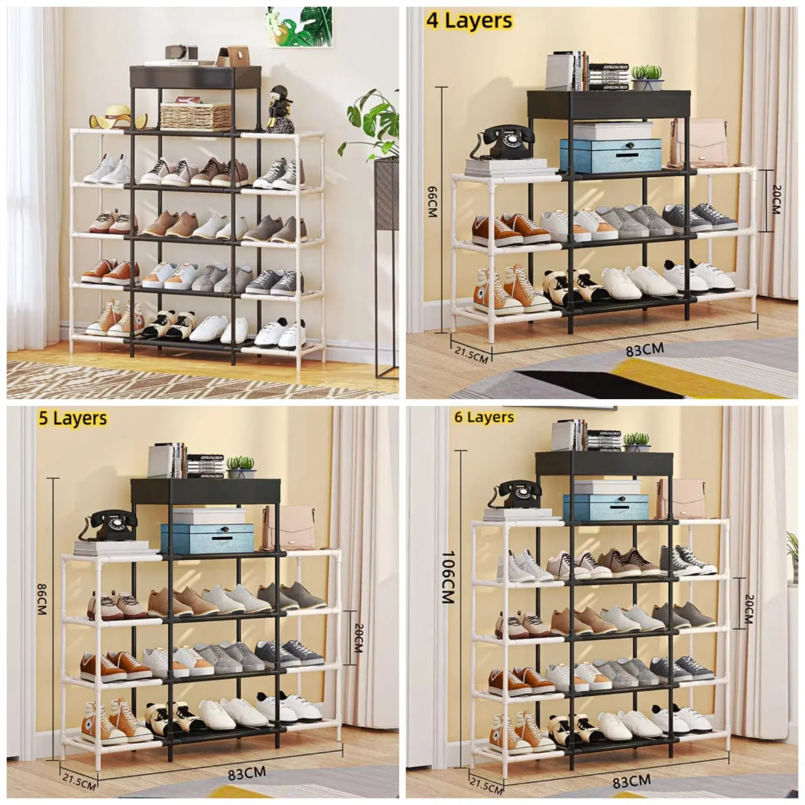 5-Layer Double Row Shoe Rack – Large Capacity Storage Organizer