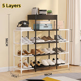 5-Layer Double Row Shoe Rack – Large Capacity Storage Organizer
