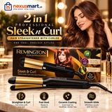 Remington 2-in-1 Sleek & Curl Hair Straightener and Curler