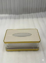 Acrylic Tissue Box with Wooden Base – Modern Dispenser