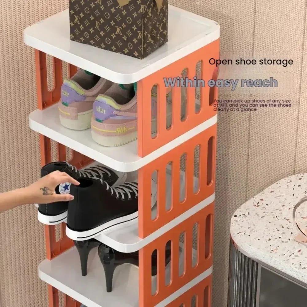 5 Layer Classic Plastic Shoe Rack – Space-Saving Multi-Level Shoe Organizer