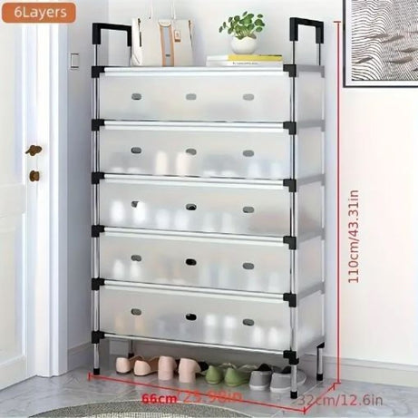 Multilayer Dustproof Shoes Rack Spacious & Durable Organizer view 4 - Nexusmart Pakistan