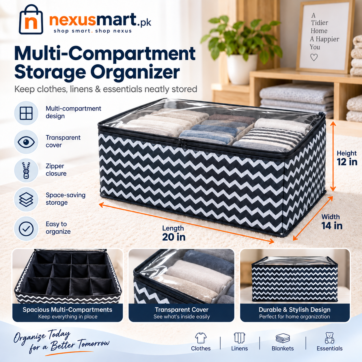 12-Grid Foldable Shoe Storage Organizer – Non-Woven Under-Bed Shoe Bag with Dividers