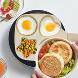 4 Portion Marble Coated Frying Pan with Wooden Style Handle