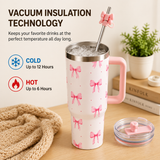 1200ml Bow Design Vacuum Tumbler – Large Insulated Drink Cup