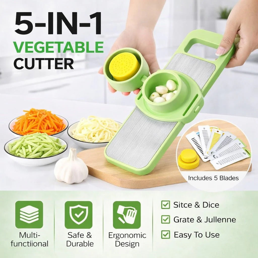 5-in-1 Stainless Steel Vegetable Slicer Cutter product image - Nexusmart Pakistan