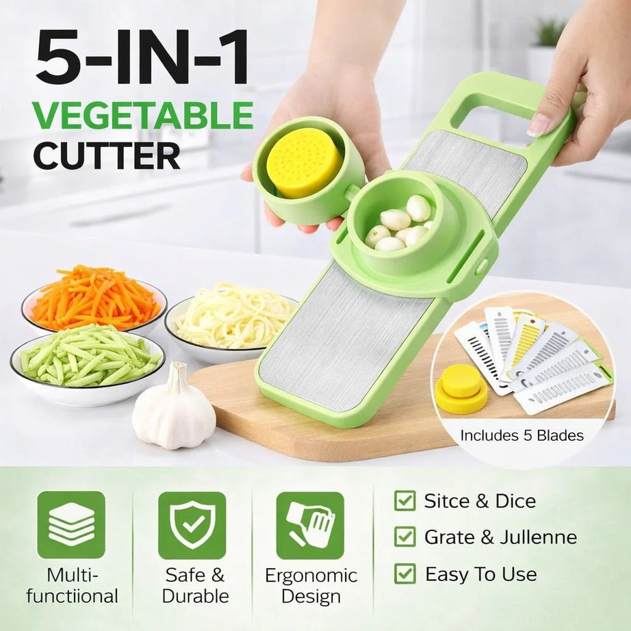 5-in-1 Stainless Steel Vegetable Slicer Cutter product image - Nexusmart Pakistan