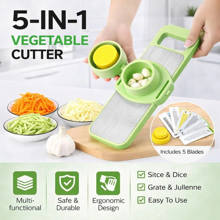 5-in-1 Stainless Steel Vegetable Slicer Cutter