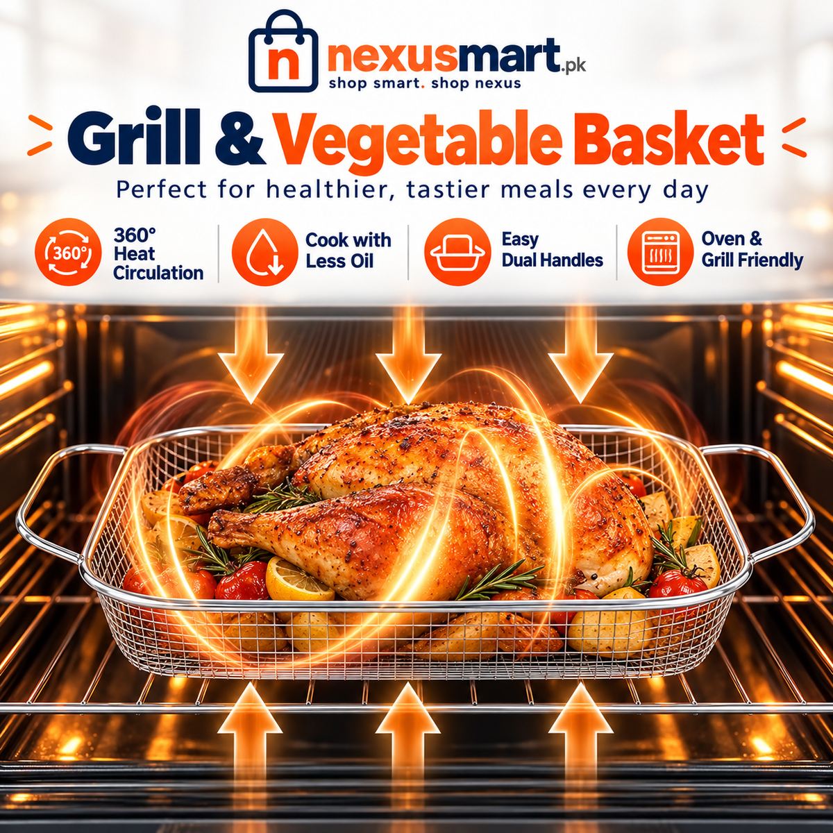Grill Basket for Vegetables – Reusable BBQ & Cooking Basket