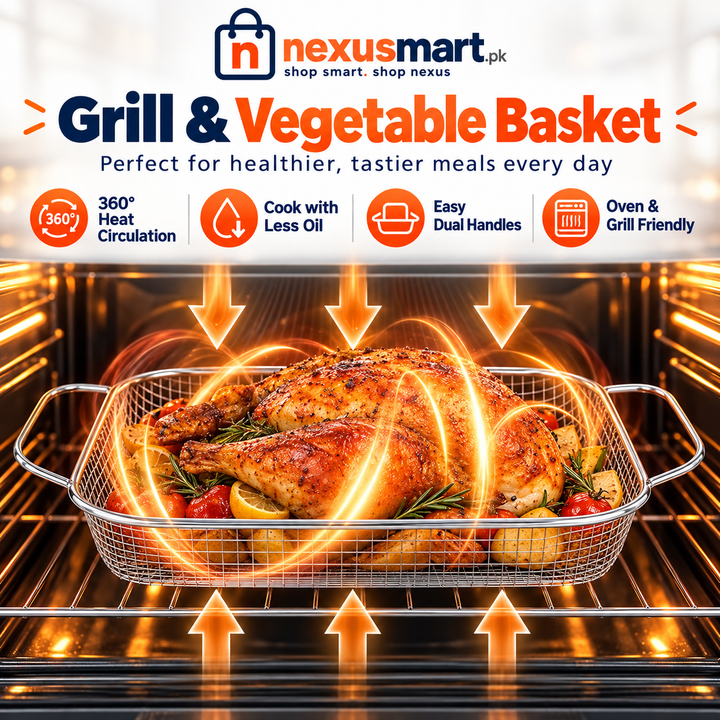 Grill Basket for Vegetables – Reusable BBQ & Cooking Basket