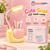 Cute Snail LED Desk Lamp with Pen Holder