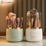 Fancy 360° Rotating Makeup Brush Holder with Lid – Dust-Free Vanity Organizer