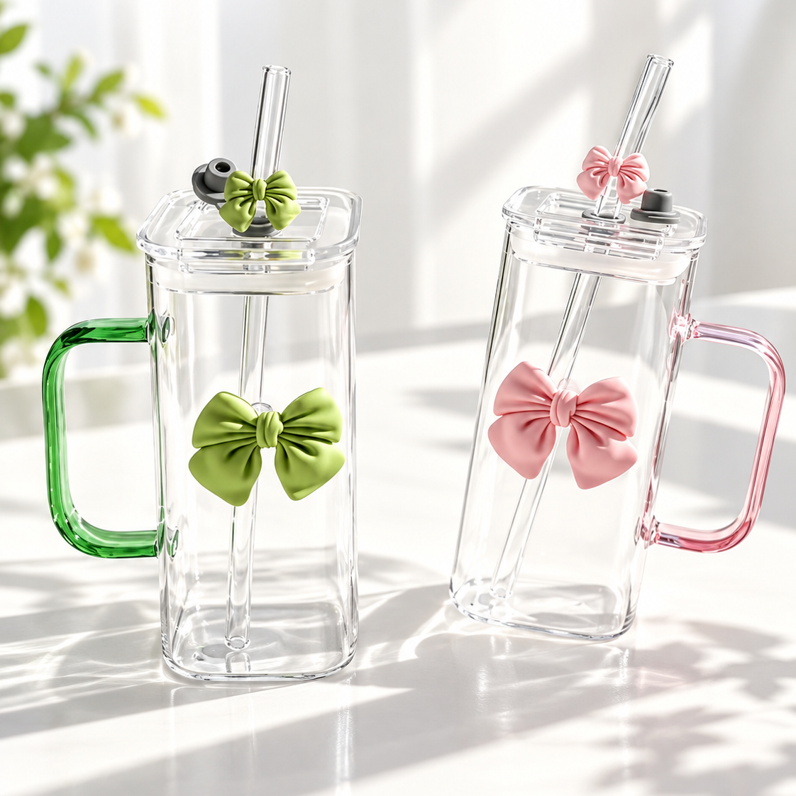450ml Glass Sipper with Straw – Reusable Drinking Glass